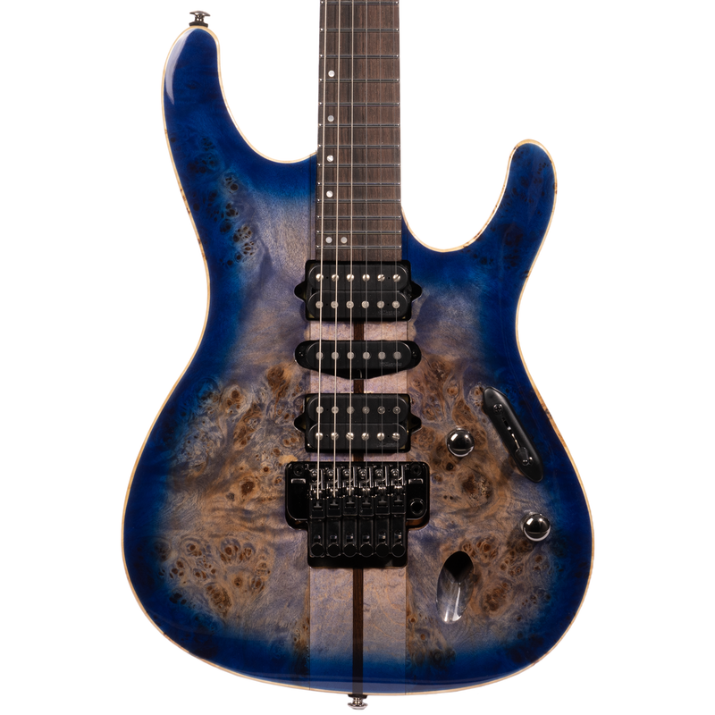 Ibanez S Premium S1070PBZCLB Electric Guitar, Cerulean Blue Burst w/Gig Bag