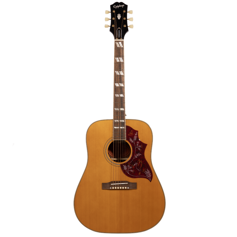 Epiphone Hummingbird All Solid Wood Acoustic-Electric Guitar, Aged Antique Natural