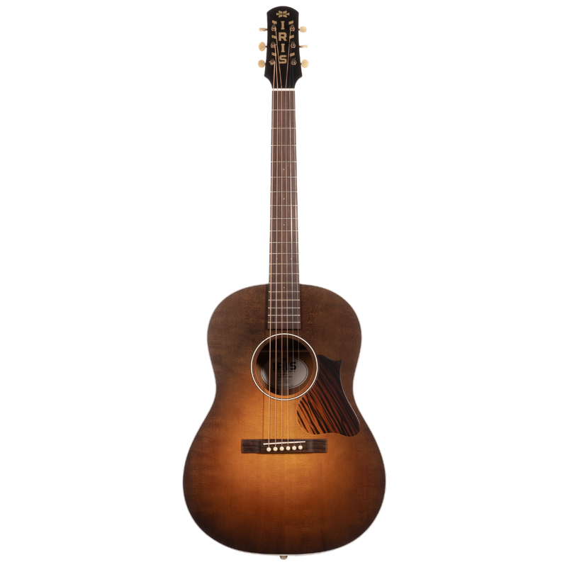 Iris Guitar Company OG Acoustic Guitar, w/ White Binding and Firestripe Pickguard, Burst