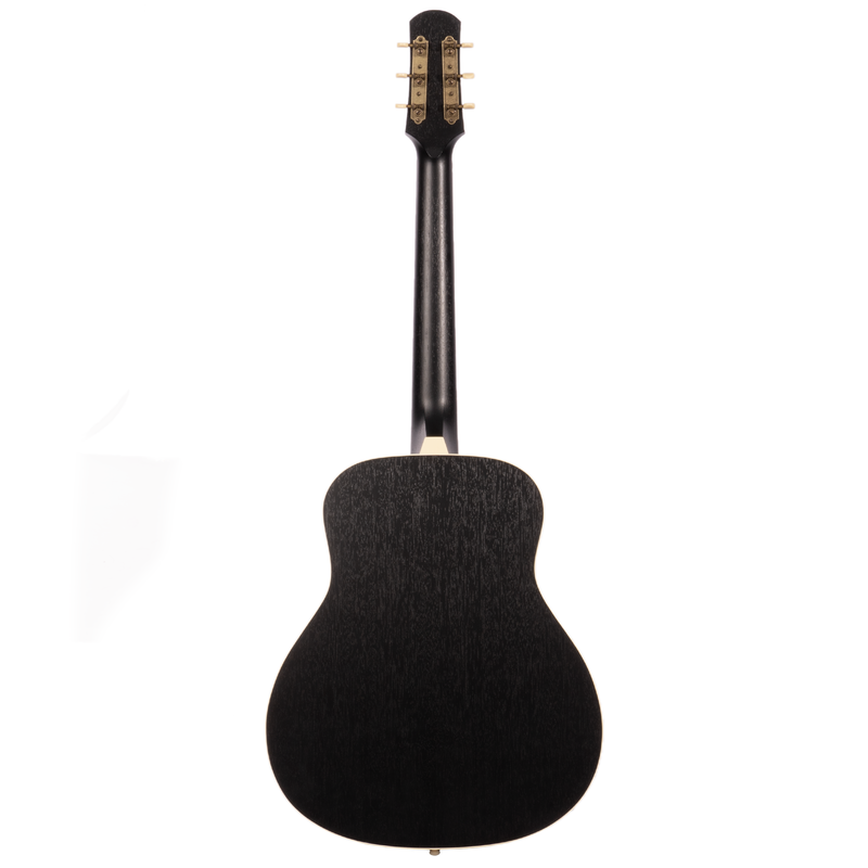 Iris Guitar Company SG-11 Acoustic Guitar w/ Ivoroid Tuxedo Binding/Pickguard, All Black