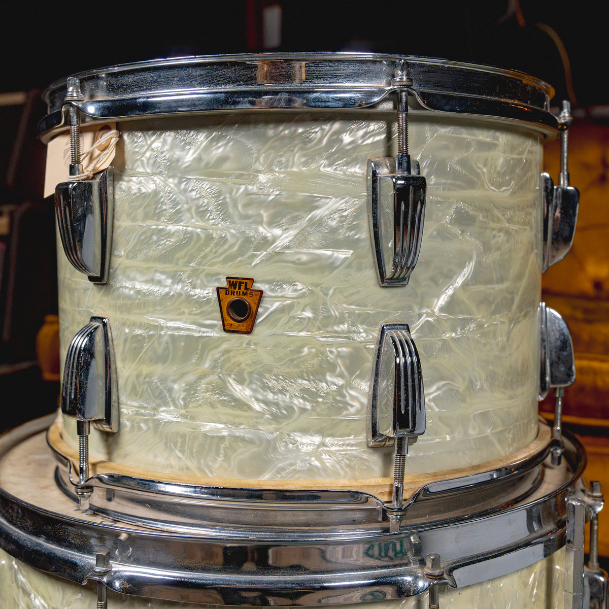‘50s WFL Drum Set, White Marine Pearl w/ Rogers Holiday Floor Tom and Hardware - Used