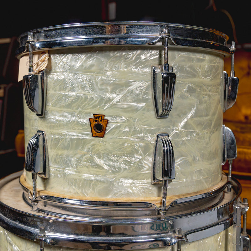 ‘50s WFL Drum Set, White Marine Pearl w/ Rogers Holiday Floor Tom and Hardware - Used