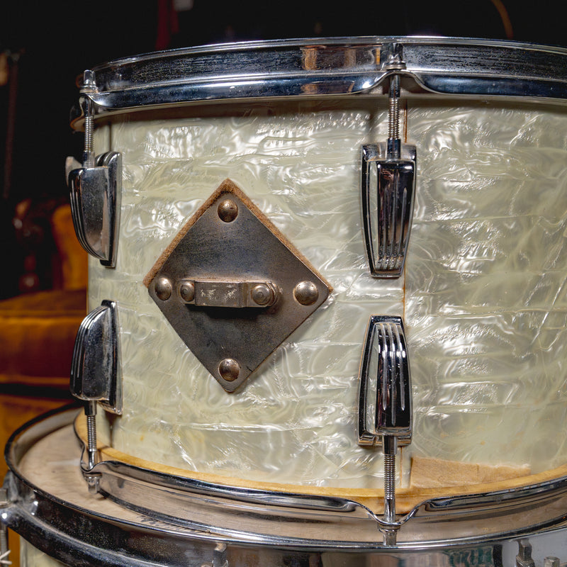 ‘50s WFL Drum Set, White Marine Pearl w/ Rogers Holiday Floor Tom and Hardware - Used