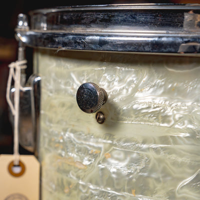 ‘50s WFL Drum Set, White Marine Pearl w/ Rogers Holiday Floor Tom and Hardware - Used