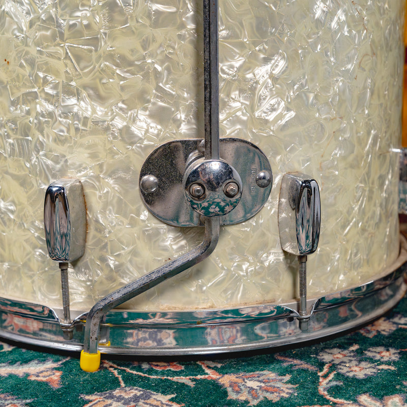‘50s WFL Drum Set, White Marine Pearl w/ Rogers Holiday Floor Tom and Hardware - Used