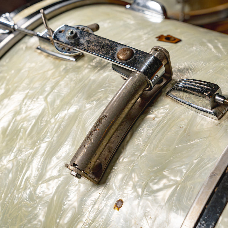 ‘50s WFL Drum Set, White Marine Pearl w/ Rogers Holiday Floor Tom and Hardware - Used