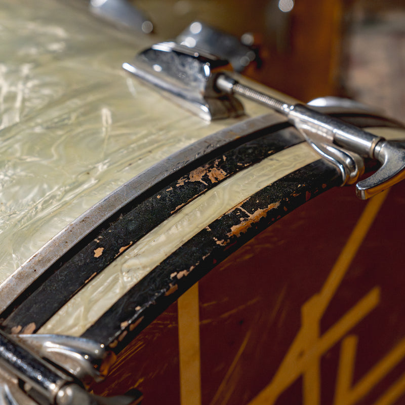 ‘50s WFL Drum Set, White Marine Pearl w/ Rogers Holiday Floor Tom and Hardware - Used