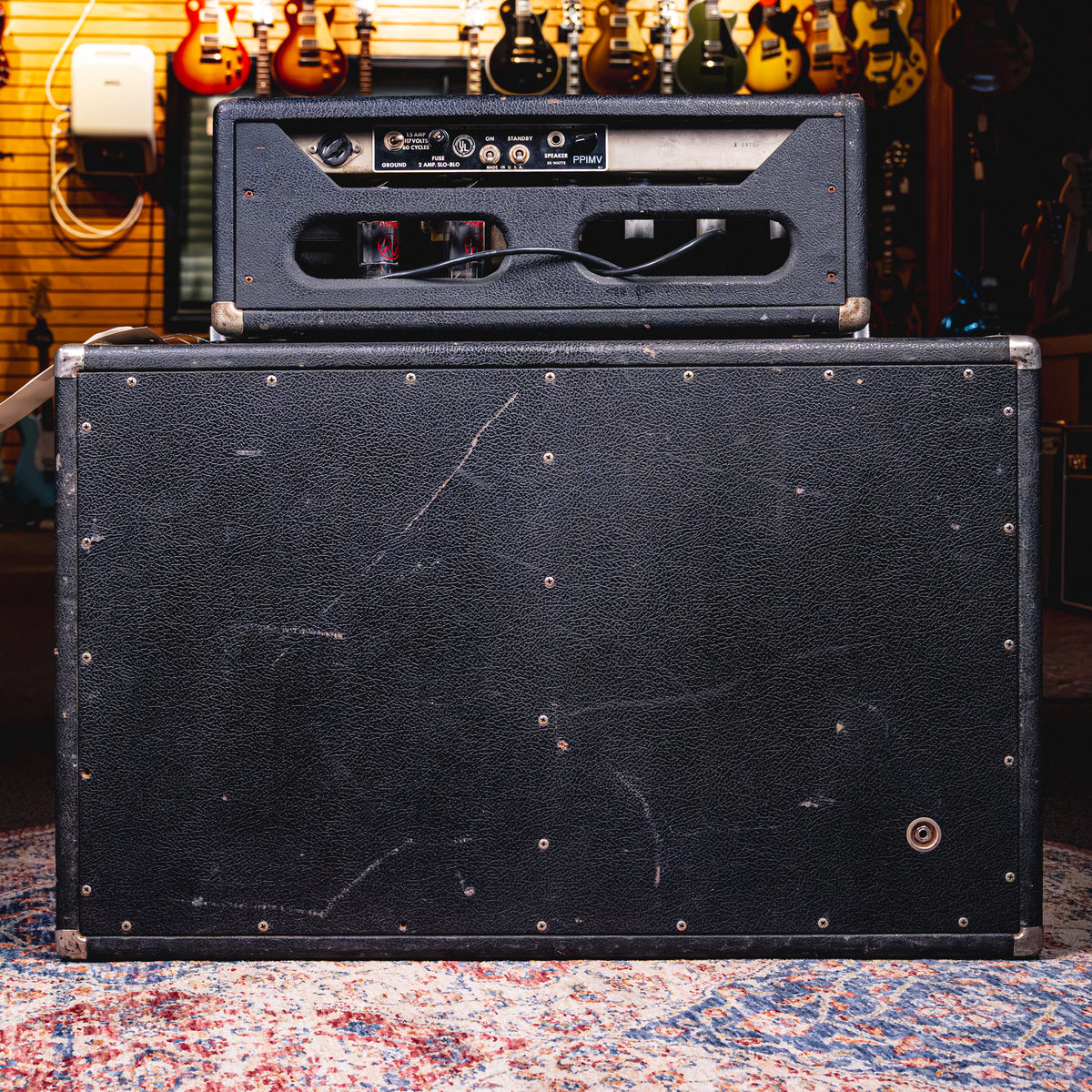 Modified 1966 Fender Bassman Amplifier Head & Cab, Black - Used