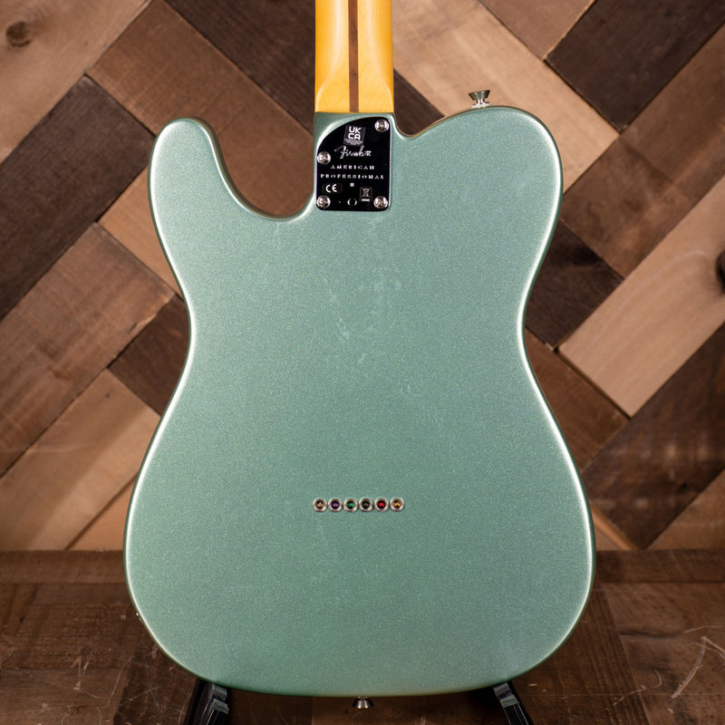 2021 Fender American Professional II Telecaster Electric Guitar, Mystic Surf Green with OHSC - Used