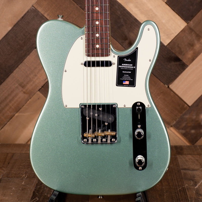 2021 Fender American Professional II Telecaster Electric Guitar, Mystic Surf Green with OHSC - Used