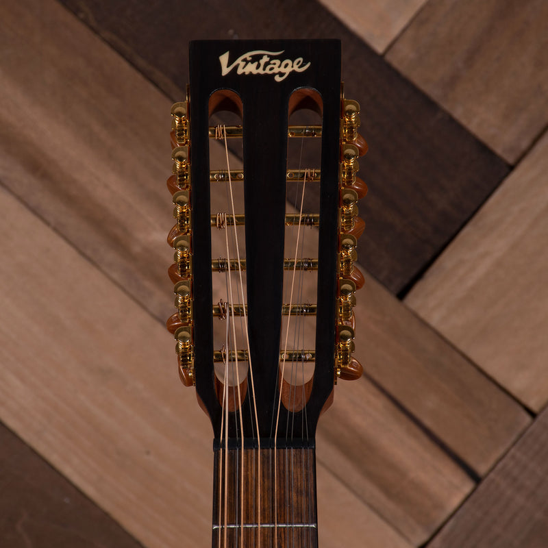 2020 Vintage Paul Brett Signature Series 12-String Acoustic Guitar, VE880PB-12 With SC - Used