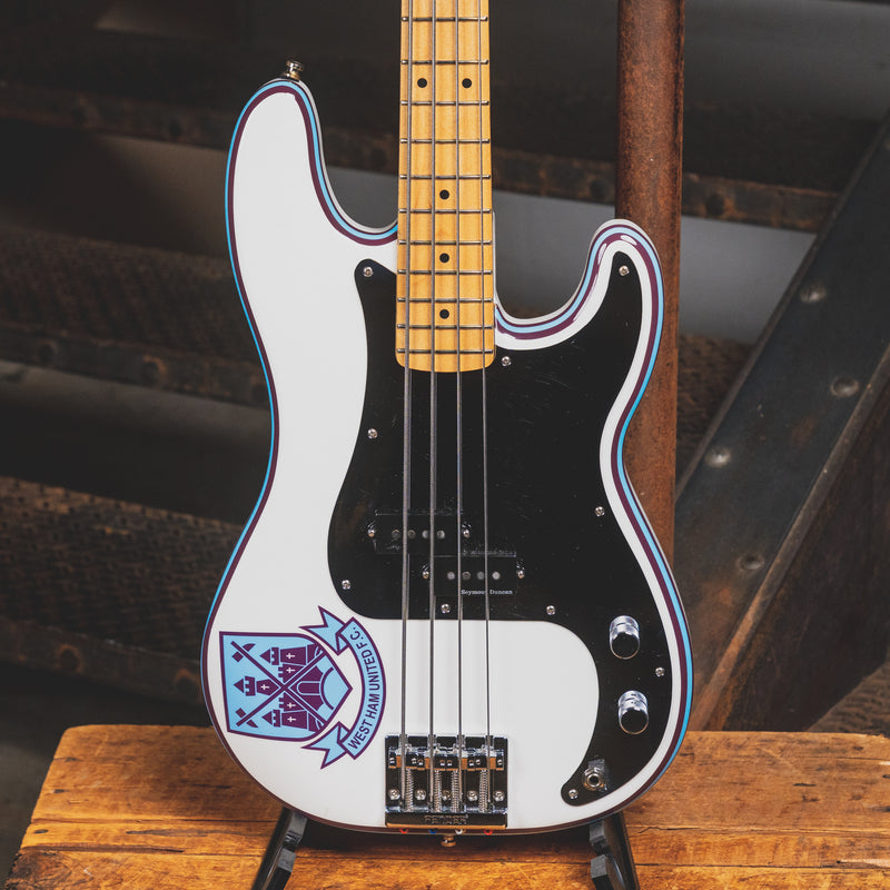 2015 Fender Steve Harris Signature Precision Bass Guitar, Olympic White - Used