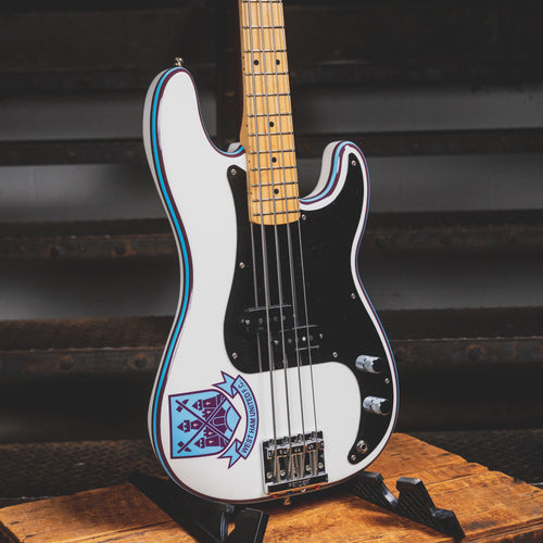 2015 Fender Steve Harris Signature Precision Bass Guitar, Olympic White - Used