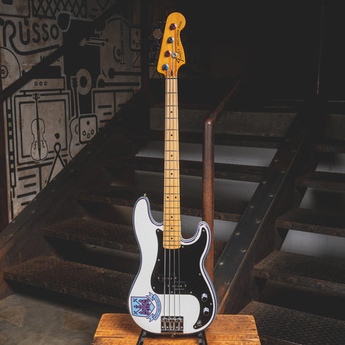 2015 Fender Steve Harris Signature Precision Bass Guitar, Olympic White - Used