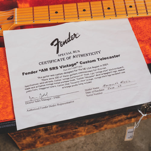 2003 Fender American Vintage Custom Telecaster Butterscotch Electric Guitar w/ OHSC - Used