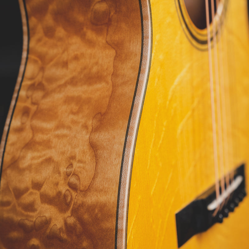 2021 Martin Custom Shop Size 2 Bearclaw Spruce/Quilted Maple Acoustic Guitar, Natural w/ OHSC  - Used