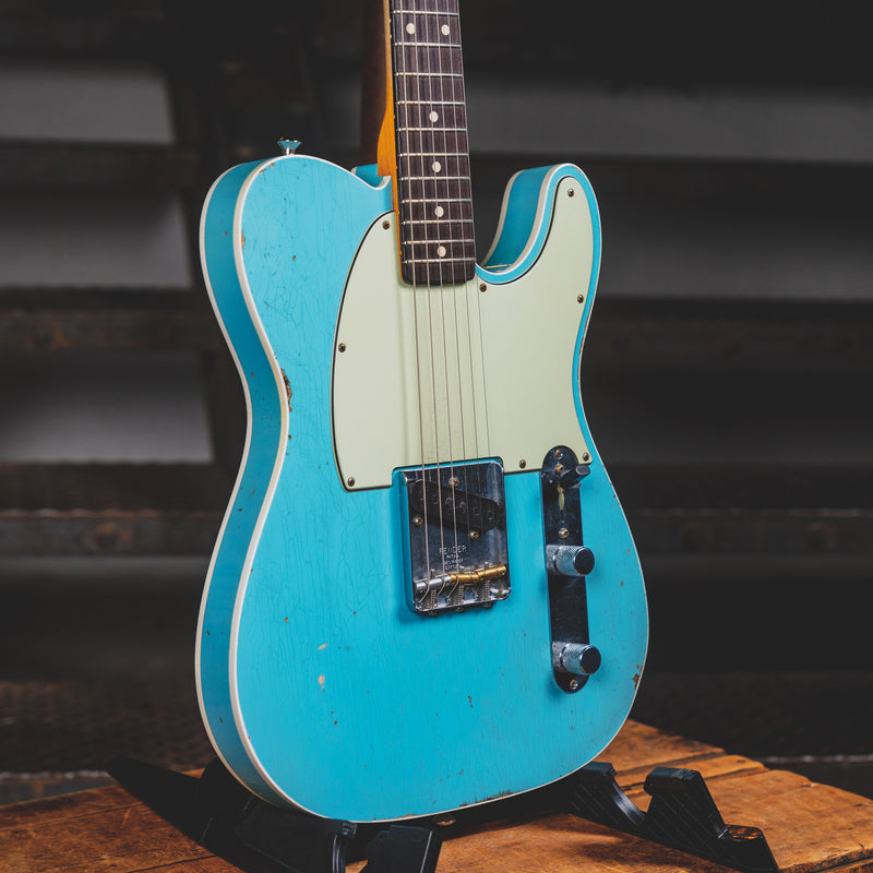 2016 Fender Custom Shop 1960 Esquire Electric Guitar, Relic Daphne Blu