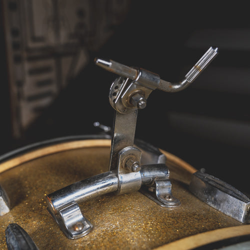 1940s Slingerland Radio King Cloud Badge Vintage Drum Set, Silver Sparkle - Used