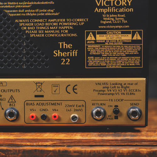 Victory Amps Sheriff 22 Guitar Tube Amplifier Head w/ Footswitch and Slipcover
