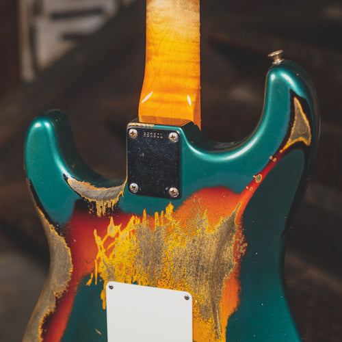 2018 Fender Custom Shop '61 Stratocaster Heavy Relic Sherwood Green Over 3-Tone Sunburst w/ OHSC - Used