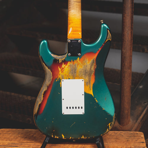 2018 Fender Custom Shop '61 Stratocaster Heavy Relic Sherwood Green Over 3-Tone Sunburst w/ OHSC - Used