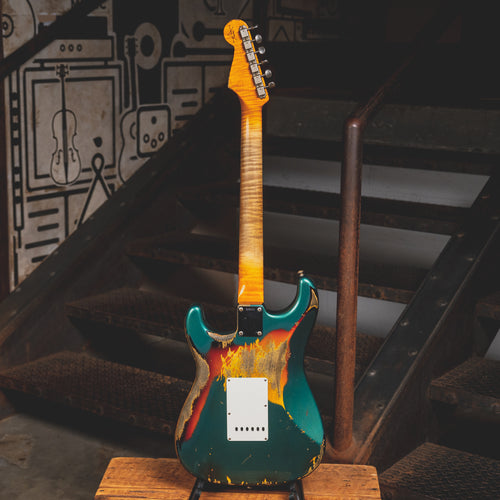 2018 Fender Custom Shop '61 Stratocaster Heavy Relic Sherwood Green Over 3-Tone Sunburst w/ OHSC - Used