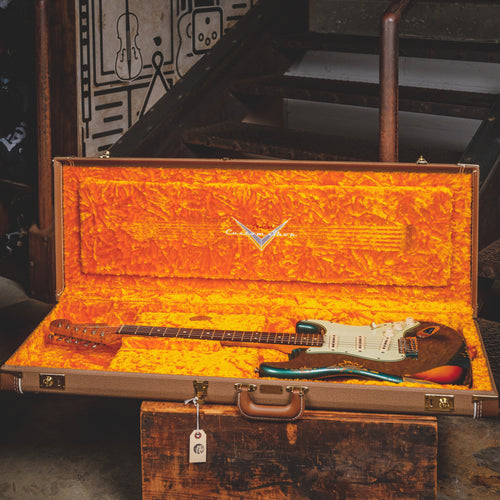 2018 Fender Custom Shop '61 Stratocaster Heavy Relic Sherwood Green Over 3-Tone Sunburst w/ OHSC - Used