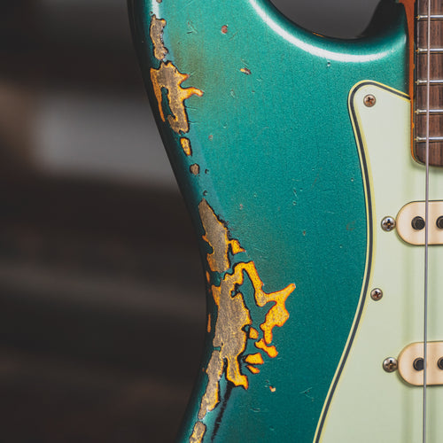2018 Fender Custom Shop '61 Stratocaster Heavy Relic Sherwood Green Over 3-Tone Sunburst w/ OHSC - Used