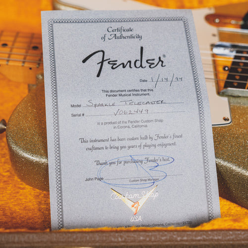 1994 Fender Custom Shop Telecaster Electric Guitar, Silver Sparkle w/OHSC - Used