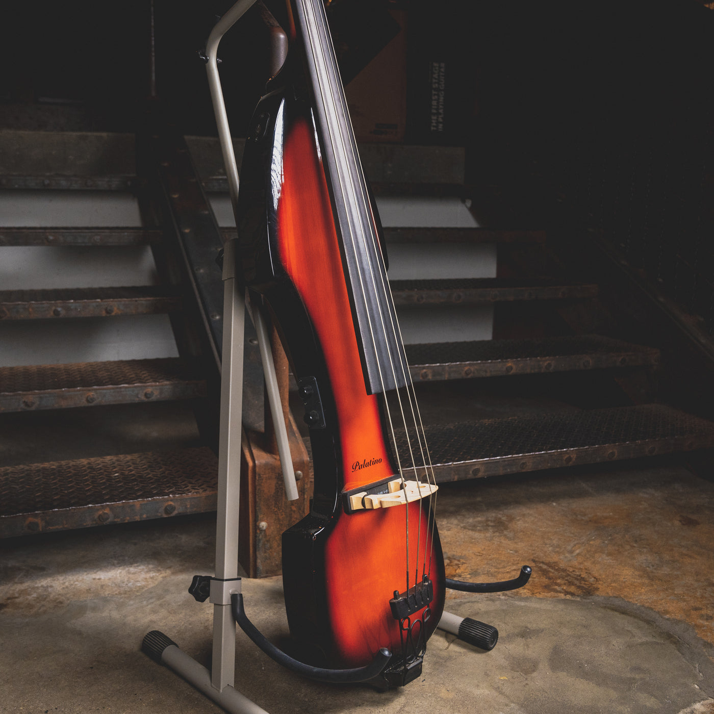 Palatino VE500 Electric Upright Bass, Sunburst w/Gig Bag and Stand