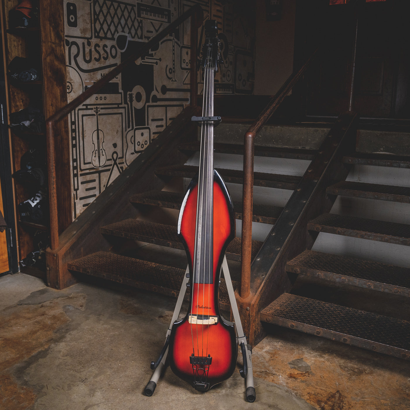 Palatino VE500 Electric Upright Bass, Sunburst w/Gig Bag and Stand