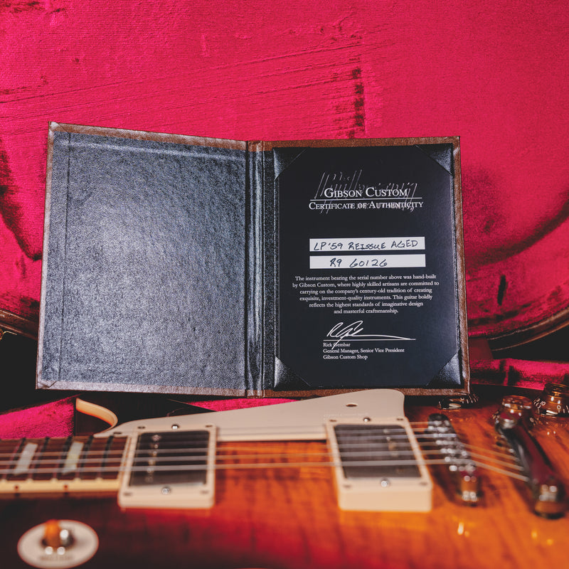 2015 Gibson Custom Shop Les Paul '59 Reissue, Aged Bourbon Burst w/OHSC - Used