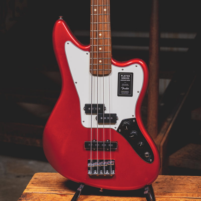 2023 Fender Player Jaguar Bass, Pau Ferro Fretboard, Candy Apple Red - Used