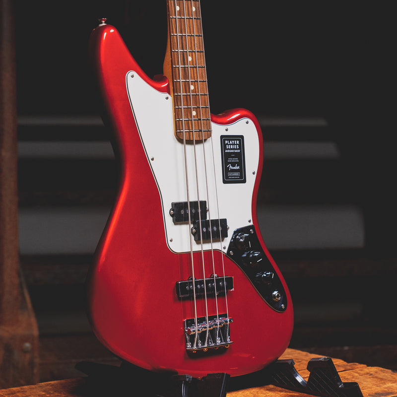 2023 Fender Player Jaguar Bass, Pau Ferro Fretboard, Candy Apple Red - Used