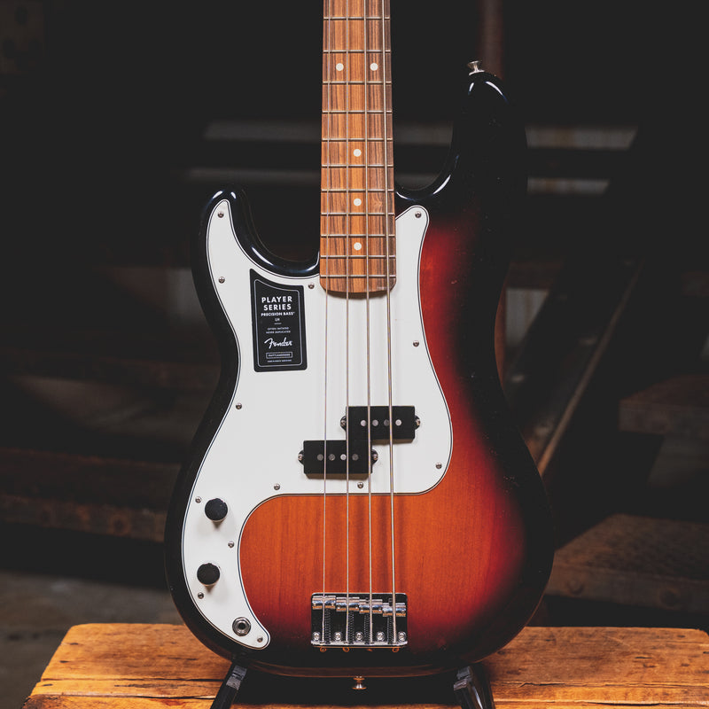 2019 Fender Player Precision Bass, Left-Handed, 3 Color Sunburst - Used