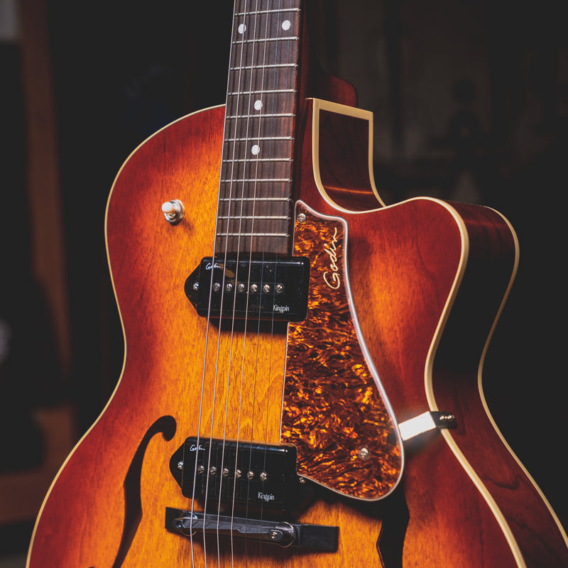 2022 Godin Kingpin II P90 Electric Hollowbody Guitar, Sunburst W/ Gig Bag - Used