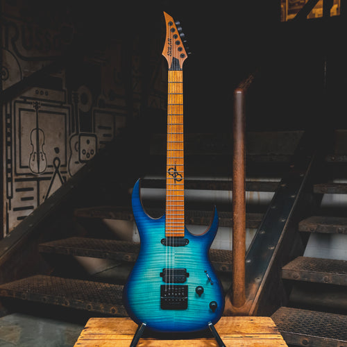 2021 Solar SB1.6 Electric Guitar, Flame Ocean Burst - Used