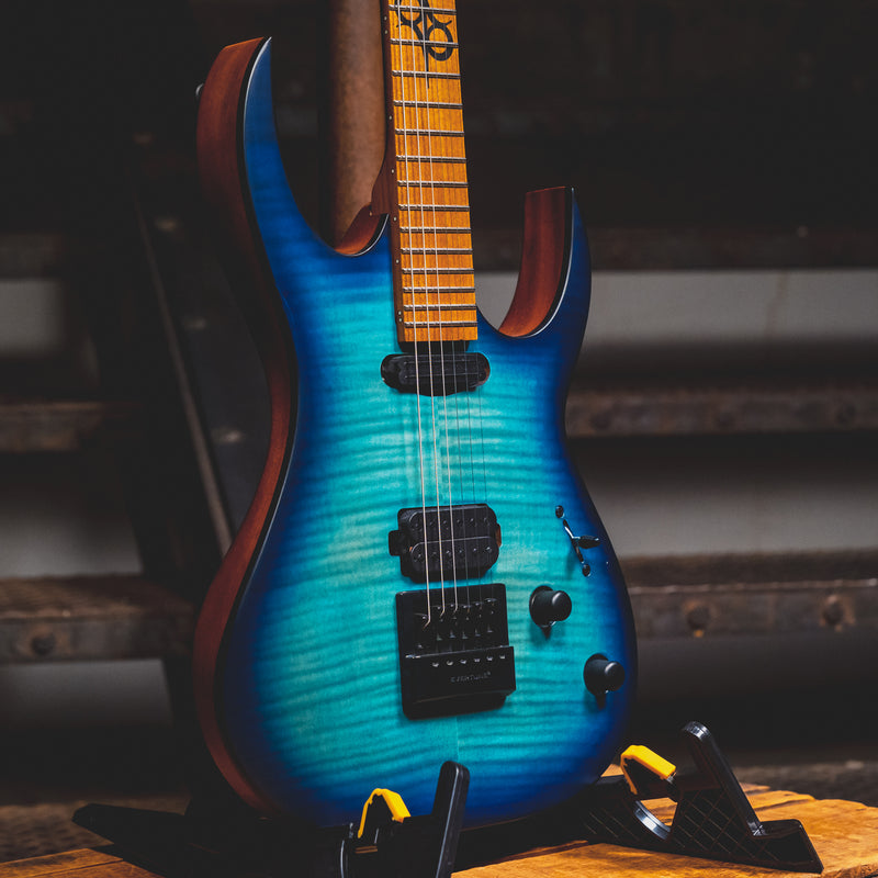 2021 Solar SB1.6 Electric Guitar, Flame Ocean Burst - Used