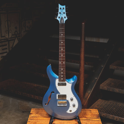 2019 PRS S2 Vela Semi-Hollow Electric Guitar, Frost Blue Metallic w/Bag