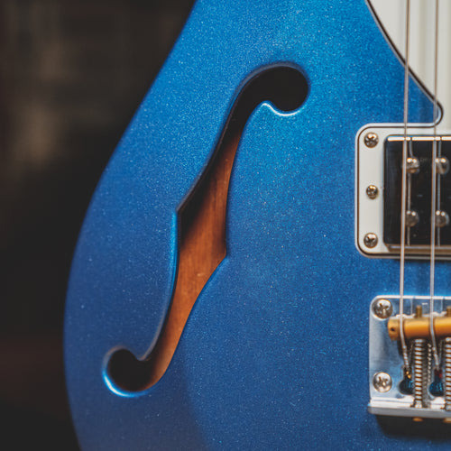 2019 PRS S2 Vela Semi-Hollow Electric Guitar, Frost Blue Metallic w/Bag