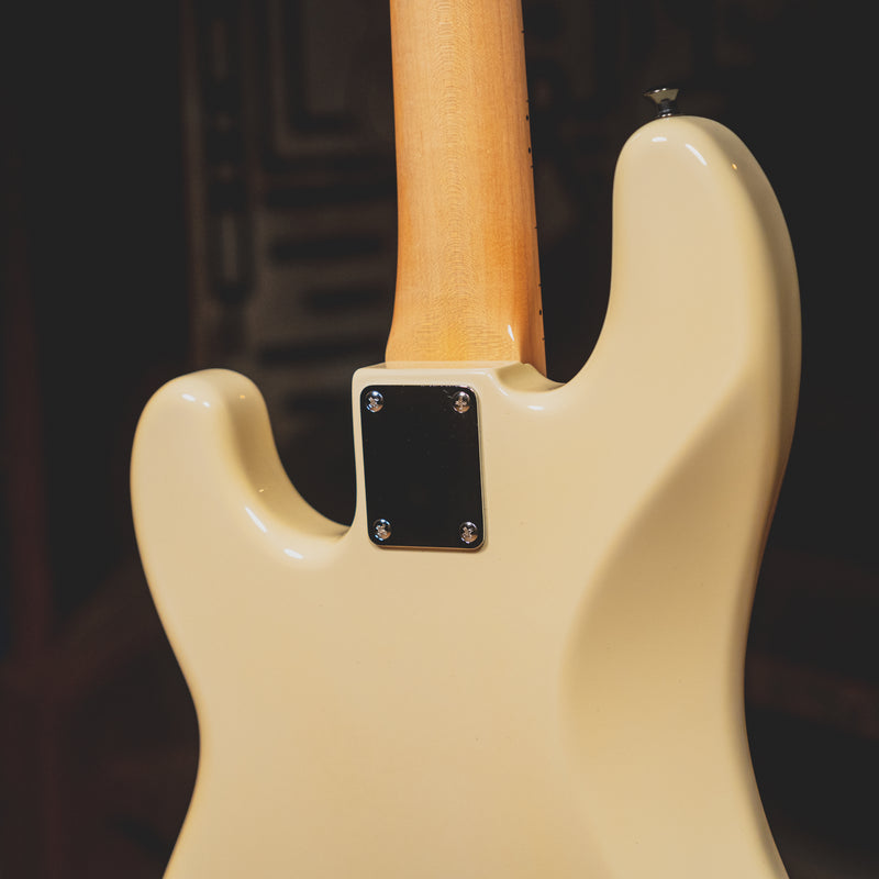 2021 Warmoth P-style Electric Bass Guitar, Vintage White w/ Gig Bag - Used