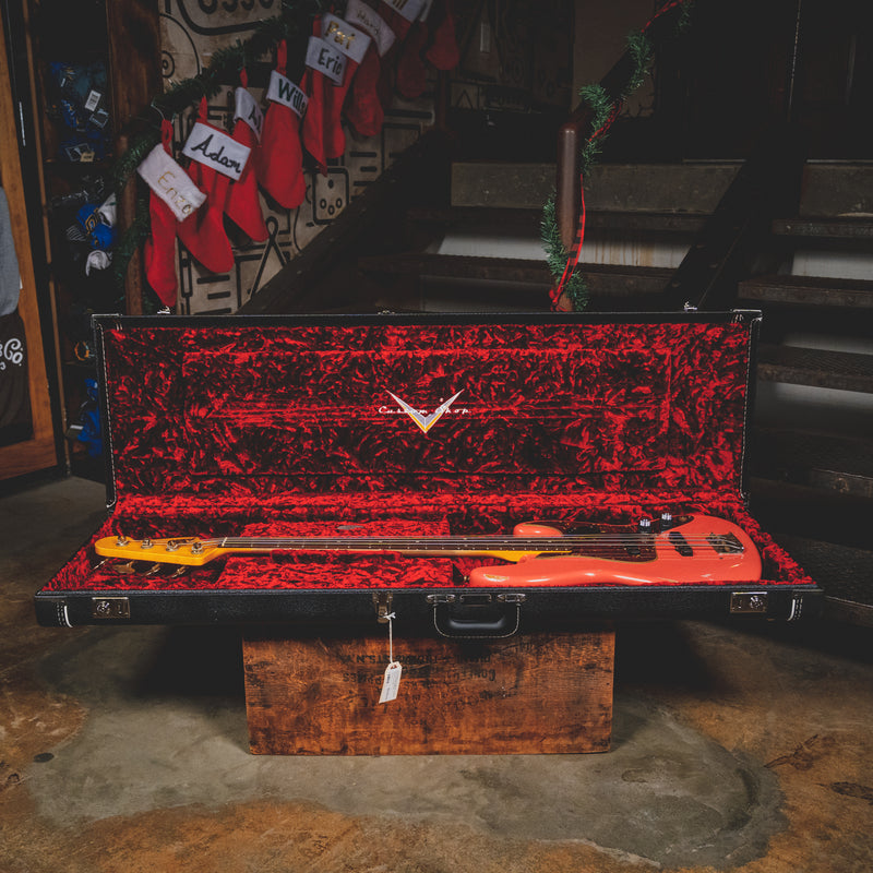 2022 Fender Custom Shop '60 Jazz Bass Relic, Super Faded Tahitian Coral w/OHSC - Used