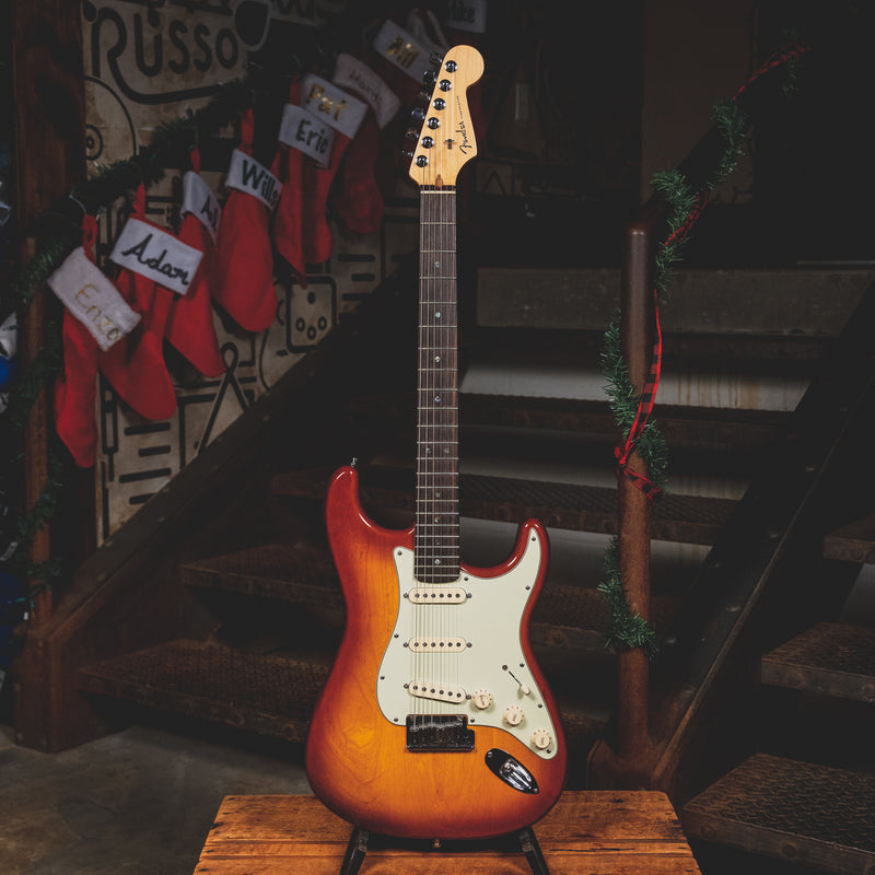 2008 Fender American Deluxe Ash Stratocaster Electric Guitar, Tobacco Sunburst w/Hard Case - Used