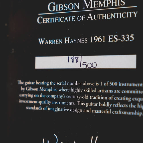 2014 Gibson Custom Shop Warren Haynes '61 ES-335, Sixties Cherry w/OHSC - Used