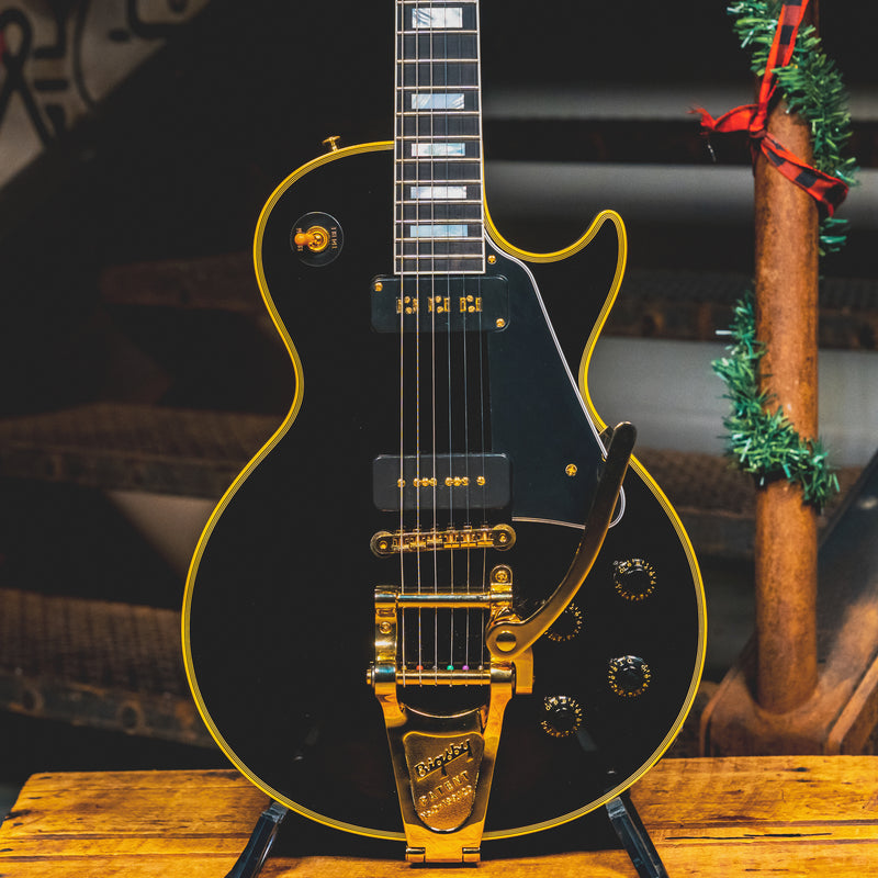 2023 Gibson Custom Shop 1954 Les Paul Custom Wildwood Spec, Ebony Gloss, Bigsby Tailpiece w/OHSC - Used