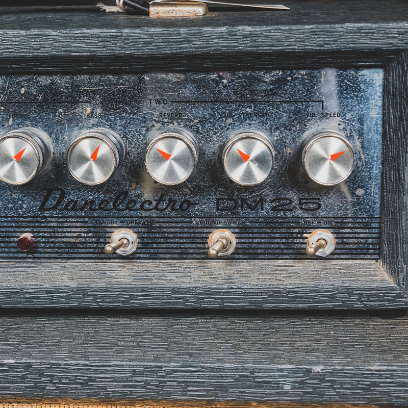 1960s Danelectro DM-25 Guitar Amp Head and Cabinet w/Footswitch and Slipcover - Used