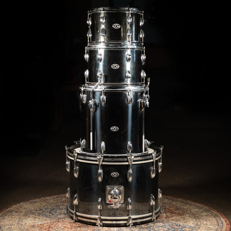 1970s Slingerland 5-Piece Modern Solo Drum Set, Black Chrome - Used