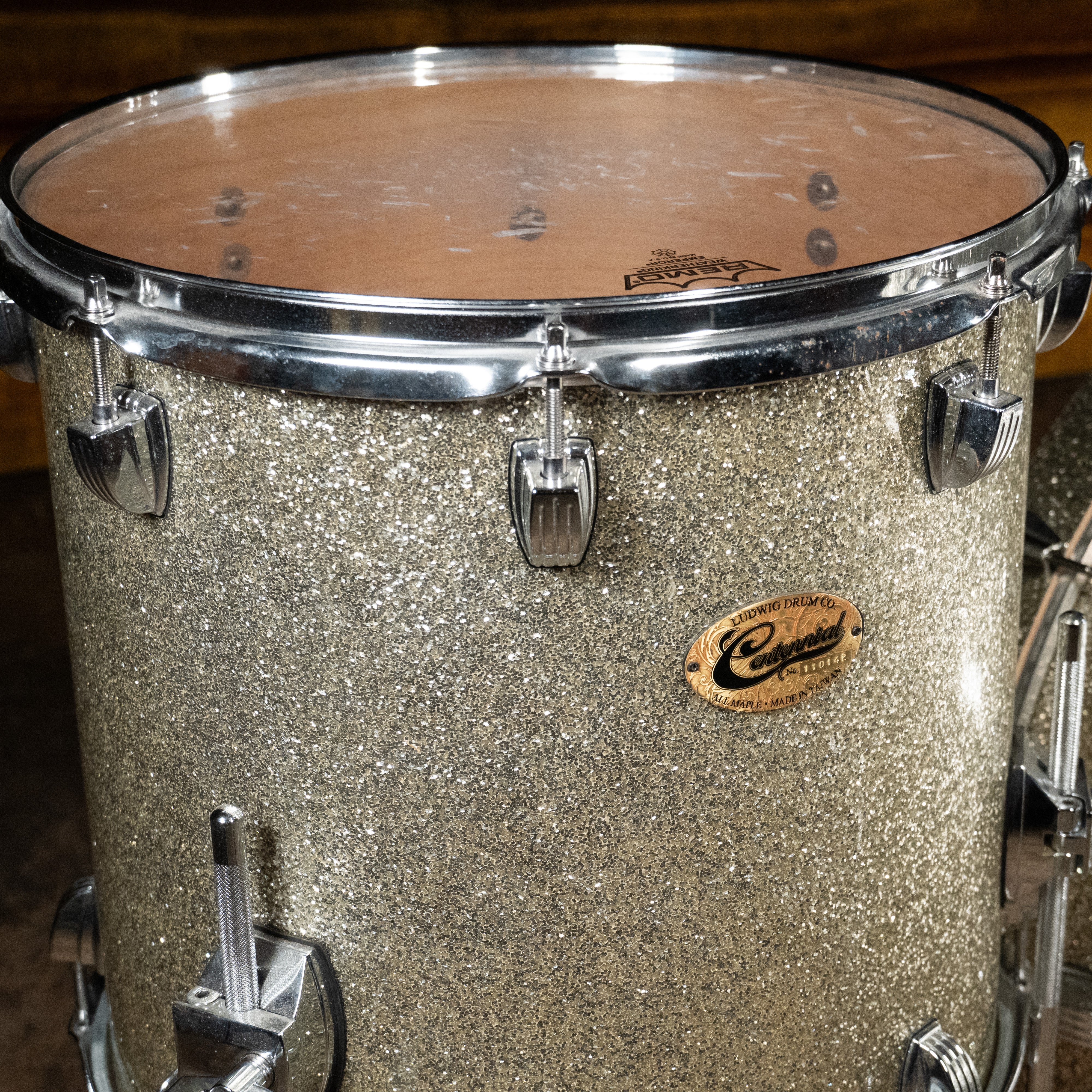 Ludwig Centennial Drum Set, 4 Piece Shell Pack, Silver Sparkle