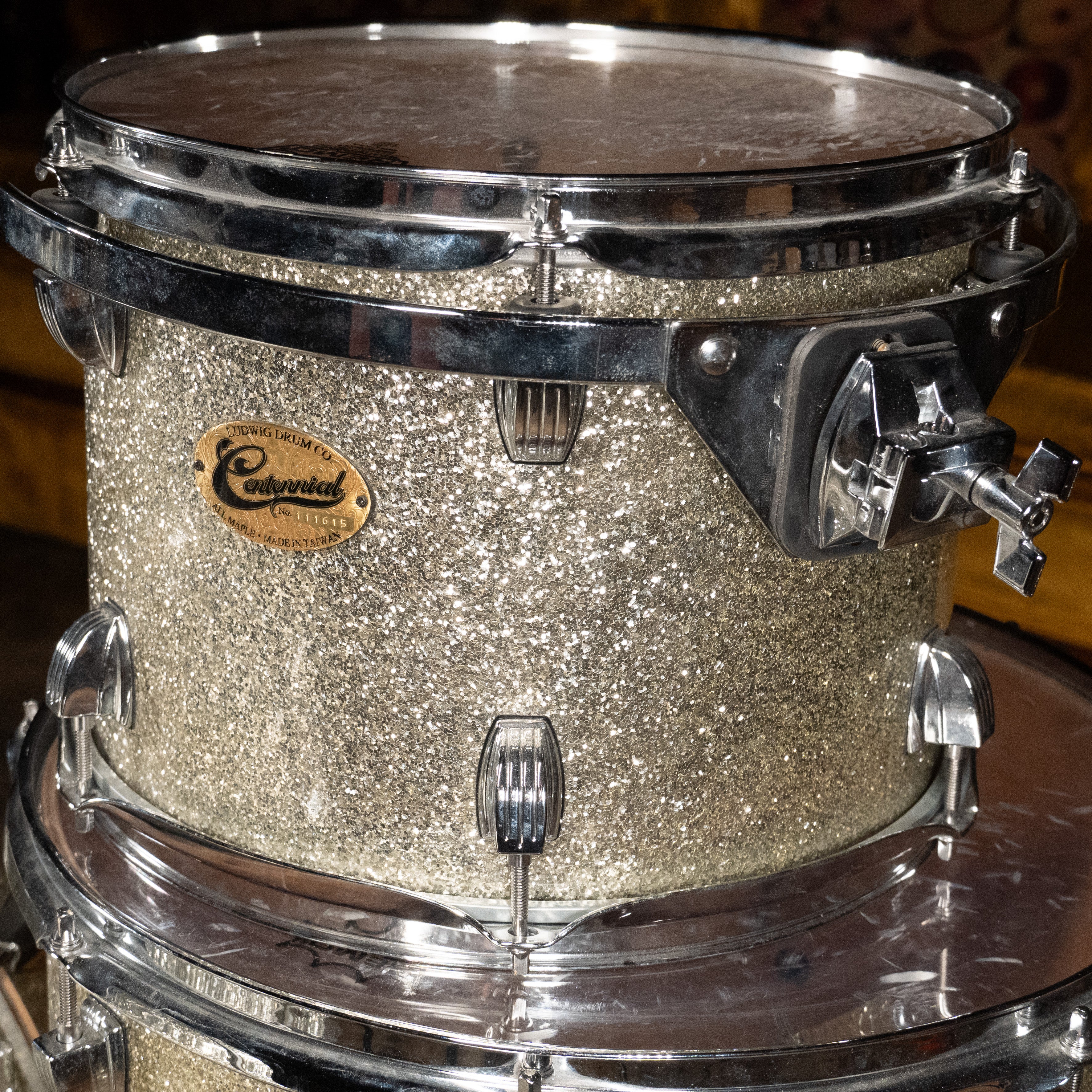 Ludwig Centennial Drum Set, 4 Piece Shell Pack, Silver Sparkle