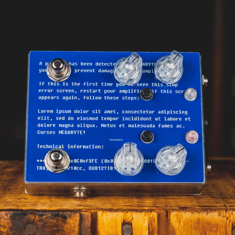Caroline Guitar Company Megabyte Delay Effect Pedal, Blue Screen of Death - Used